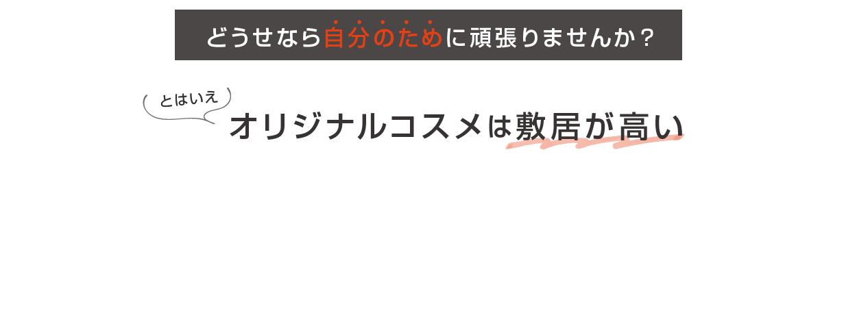 とはいえオリジナルコスメは敷居が高い